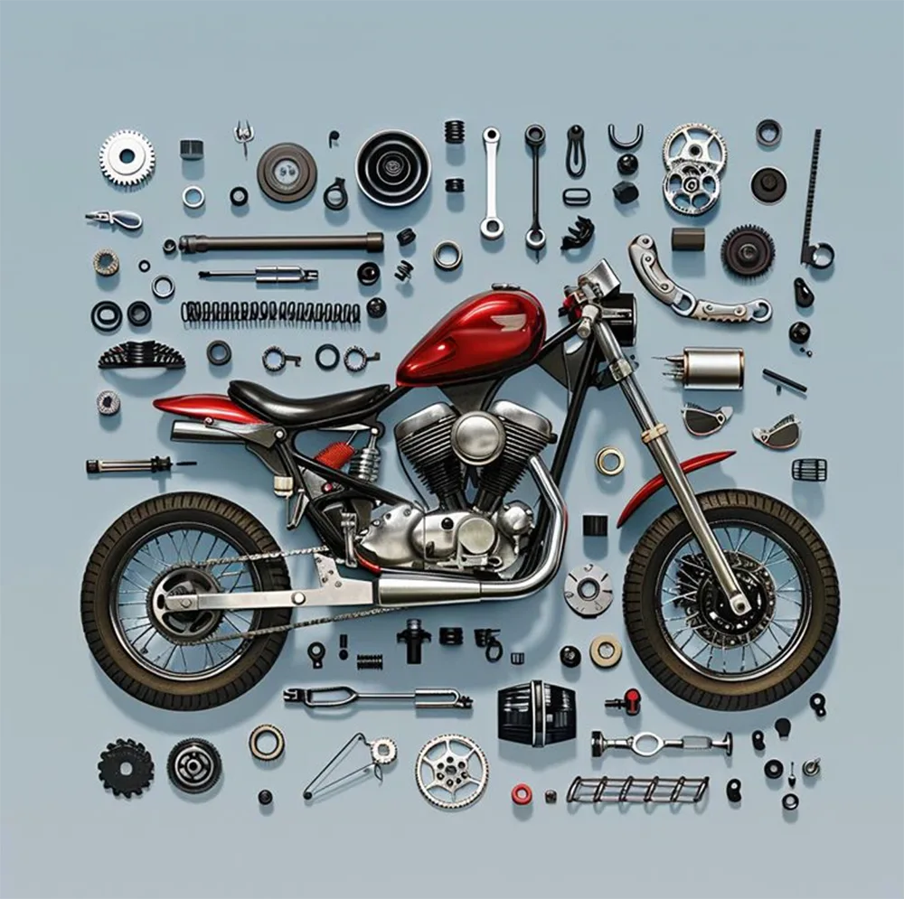 What are the main categories for Motorcycle Parts & Accessories?