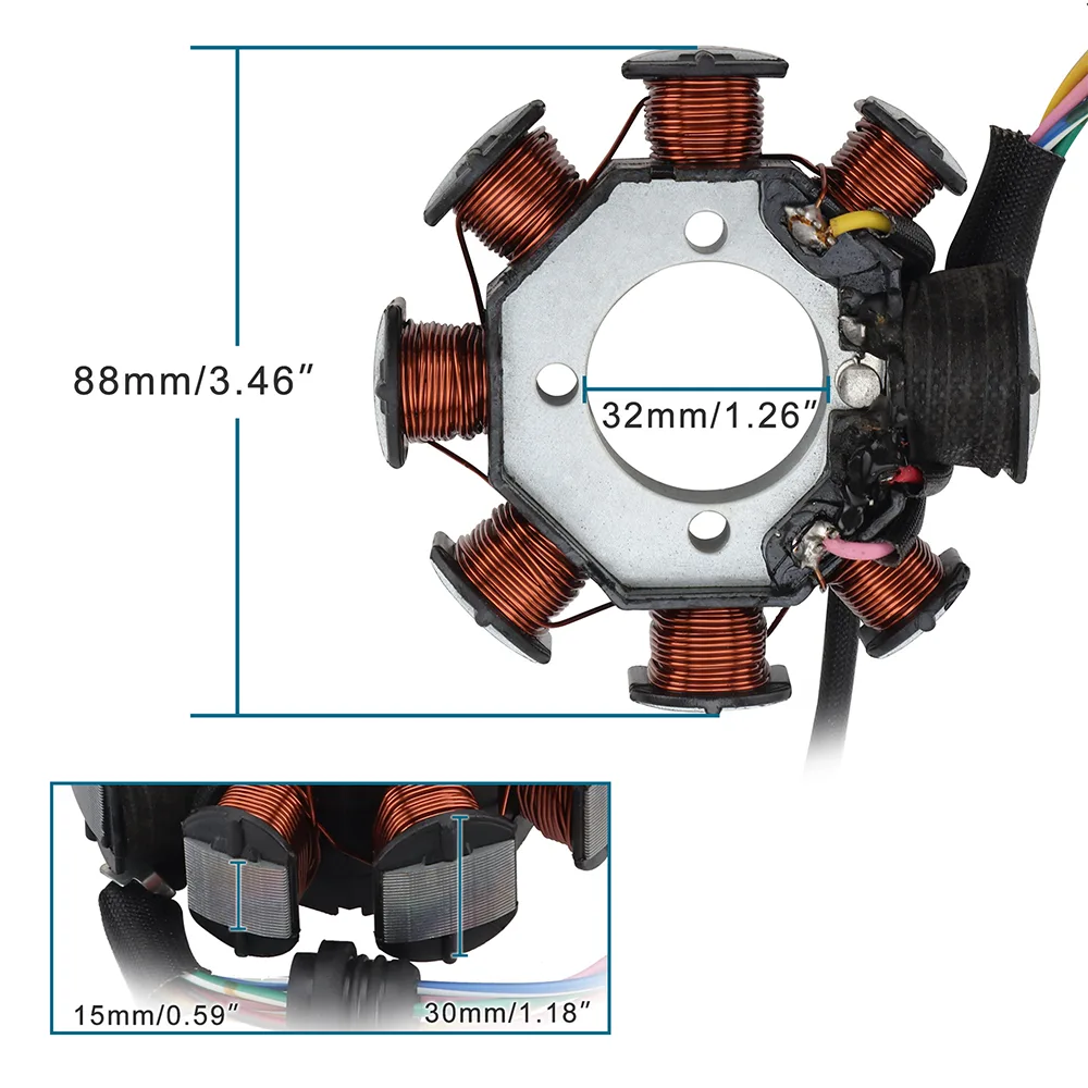 High Output 8-Pole Stator Coil for CG125