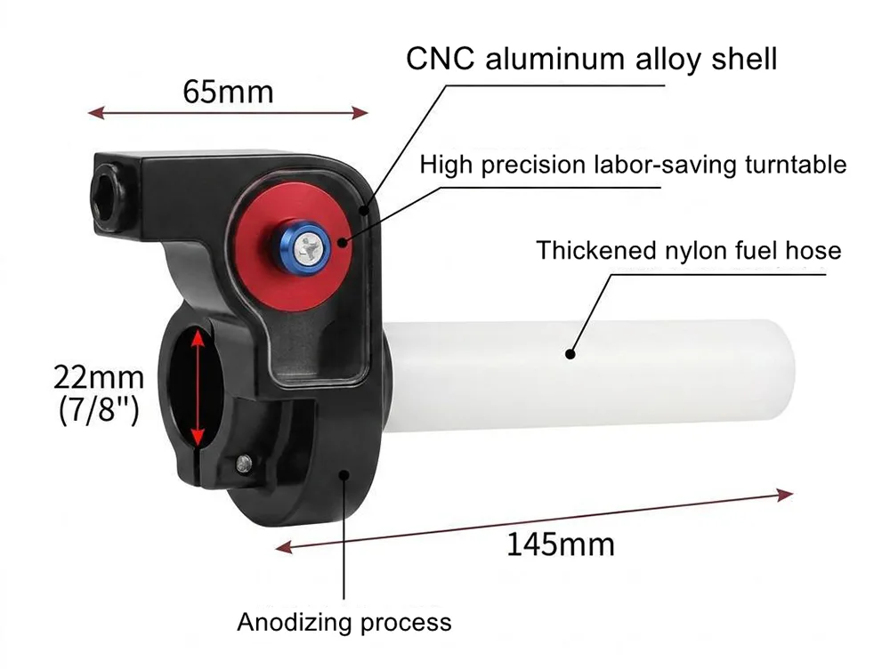 22mm ATV Big Twist Visible Throttle Accelerator