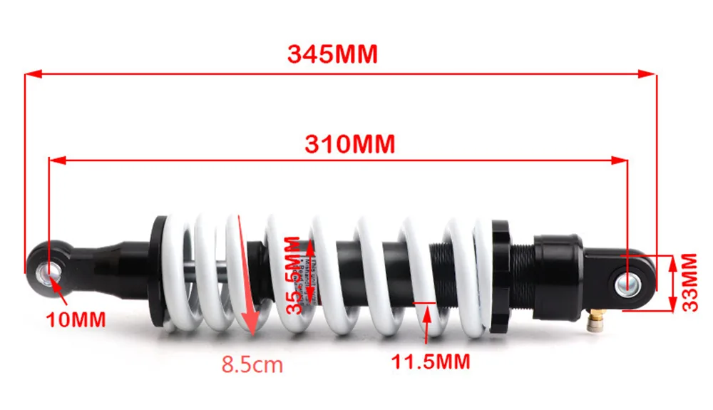 Adjustable Rear Shock Absorber 260-360mm for Apollo Kawasaki Monkey M3 Dirt Bike